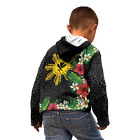 Tropical Hawaii and Philippines Kid Hoodie Kanaka Maoli and Sun Badge Batok Tattoo Colorful