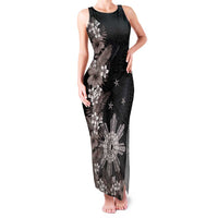 Tropical Hawaii and Philippines Family Matching Tank Maxi Dress and Hawaiian Shirt Kanaka Maoli and Sun Badge Batok Tattoo Grayscale