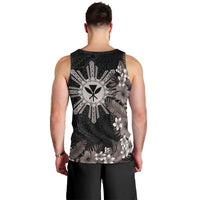 Tropical Hawaii and Philippines Men Tank Top Kanaka Maoli and Sun Badge Batok Tattoo Grayscale LT03 - Polynesian Pride