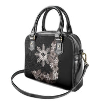 Tropical Hawaii and Philippines Shoulder Handbag Kanaka Maoli and Sun Badge Batok Tattoo Grayscale