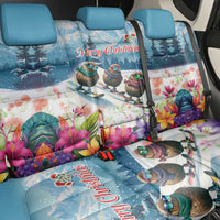 New Zealand Merry Christmas Back Car Seat Cover Kiwi Birds Snow Boarding-Vibrant Tropical Flower - Polynesian Pride