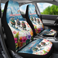 New Zealand Merry Christmas Car Seat Cover Kiwi Birds Snow Boarding-Vibrant Tropical Flower - Polynesian Pride