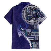 Samoan Siapo Art Tattoo Polynesian Pattern Hawaiian Shirt Navy Color - Polynesian Pride