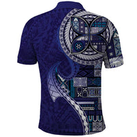 Samoan Siapo Art Tattoo Polynesian Pattern Polo Shirt Navy Color - Polynesian Pride