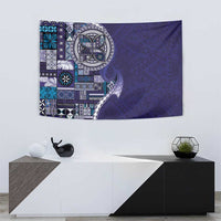 Samoan Siapo Art Tattoo Polynesian Pattern Tapestry Navy Color LT03 - Polynesian Pride