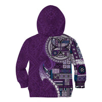 Samoan Siapo Art Tattoo Polynesian Pattern Kid Hoodie Purple Color - Polynesian Pride