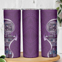 Samoan Siapo Art Tattoo Polynesian Pattern Skinny Tumbler Purple Color LT03 - Polynesian Pride