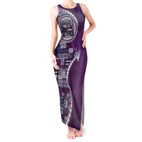 Samoan Siapo Art Tattoo Polynesian Pattern Tank Maxi Dress Purple Color - Polynesian Pride