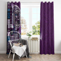 Samoan Siapo Art Tattoo Polynesian Pattern Window Curtain Purple Color - Polynesian Pride