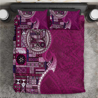 Samoan Siapo Art Tattoo Polynesian Pattern Bedding Set Pink Color - Polynesian Pride