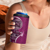 Samoan Siapo Art Tattoo Polynesian Pattern 4 in 1 Can Cooler Tumbler Pink Color - Polynesian Pride