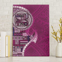 Samoan Siapo Art Tattoo Polynesian Pattern Canvas Wall Art Pink Color - Polynesian Pride