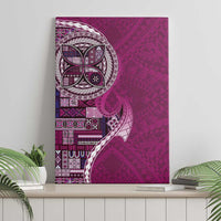 Samoan Siapo Art Tattoo Polynesian Pattern Canvas Wall Art Pink Color - Polynesian Pride