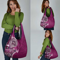 Samoan Siapo Art Tattoo Polynesian Pattern Grocery Bag Pink Color - Polynesian Pride