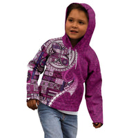 Samoan Siapo Art Tattoo Polynesian Pattern Kid Hoodie Pink Color - Polynesian Pride