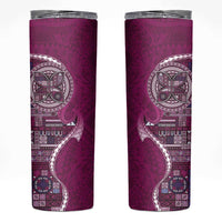 Samoan Siapo Art Tattoo Polynesian Pattern Skinny Tumbler Pink Color LT03 Pink - Polynesian Pride