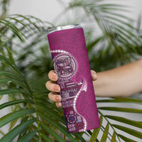 Samoan Siapo Art Tattoo Polynesian Pattern Skinny Tumbler Pink Color LT03 - Polynesian Pride