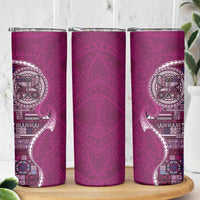 Samoan Siapo Art Tattoo Polynesian Pattern Skinny Tumbler Pink Color LT03 - Polynesian Pride