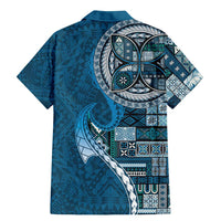 Samoan Siapo Art Tattoo Polynesian Pattern Family Matching Mermaid Dress and Hawaiian Shirt Teal Color - Polynesian Pride