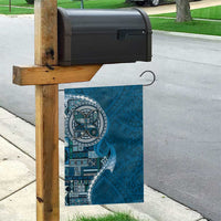 Samoan Siapo Art Tattoo Polynesian Pattern Garden Flag Teal Color - Polynesian Pride