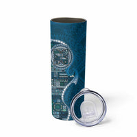 Samoan Siapo Art Tattoo Polynesian Pattern Skinny Tumbler Teal Color LT03 - Polynesian Pride