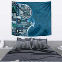 Samoan Siapo Art Tattoo Polynesian Pattern Tapestry Teal Color - Polynesian Pride