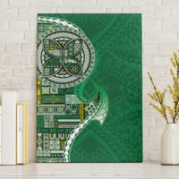 Samoan Siapo Art Tattoo Polynesian Pattern Canvas Wall Art Green Color - Polynesian Pride