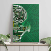 Samoan Siapo Art Tattoo Polynesian Pattern Canvas Wall Art Green Color - Polynesian Pride