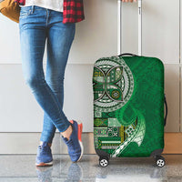Samoan Siapo Art Tattoo Polynesian Pattern Luggage Cover Green Color - Polynesian Pride