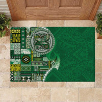 Samoan Siapo Art Tattoo Polynesian Pattern Rubber Doormat Green Color LT03 Green - Polynesian Pride