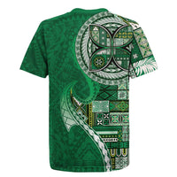 Samoan Siapo Art Tattoo Polynesian Pattern Rugby Jersey Green Color - Polynesian Pride