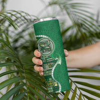 Samoan Siapo Art Tattoo Polynesian Pattern Skinny Tumbler Green Color LT03 - Polynesian Pride