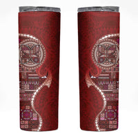 Samoan Siapo Art Tattoo Polynesian Pattern Skinny Tumbler Red Color LT03 Red - Polynesian Pride