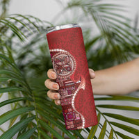 Samoan Siapo Art Tattoo Polynesian Pattern Skinny Tumbler Red Color LT03 - Polynesian Pride