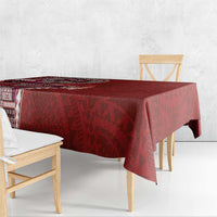Samoan Siapo Art Tattoo Polynesian Pattern Tablecloth Red Color - Polynesian Pride