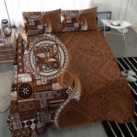Samoan Siapo Art Tattoo Polynesian Pattern Bedding Set Brown Color - Polynesian Pride