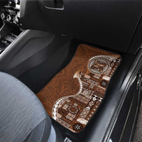 Samoan Siapo Art Tattoo Polynesian Pattern Car Mats Brown Color - Polynesian Pride