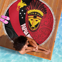 Papua New Guinea Mask Festival Beach Blanket Papua Niugini Tribe Mask Melanesian Pattern