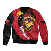 Papua New Guinea Mask Festival Bomber Jacket Papua Niugini Tribe Mask Melanesian Pattern LT03 - Polynesian Pride