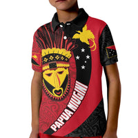 Papua New Guinea Mask Festival Kid Polo Shirt Papua Niugini Tribe Mask Melanesian Pattern