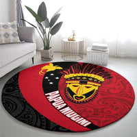 Papua New Guinea Mask Festival Round Carpet Papua Niugini Tribe Mask Melanesian Pattern LT03 - Polynesian Pride