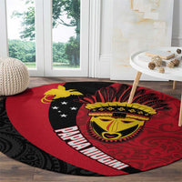 Papua New Guinea Mask Festival Round Carpet Papua Niugini Tribe Mask Melanesian Pattern LT03 - Polynesian Pride