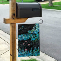 New Zealand Kea Bird Garden Flag Maori Tattoo and Silver Fern Paua Shell Style