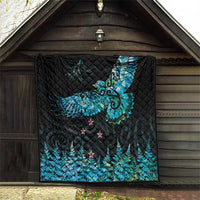 New Zealand Kea Bird Quilt Maori Tattoo and Silver Fern Paua Shell Style