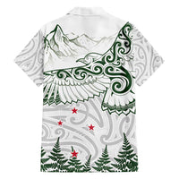 New Zealand Kea Bird Family Matching Short Sleeve Bodycon Dress and Hawaiian Shirt Maori Tattoo and Silver Fern Green Color LT03 - Polynesian Pride