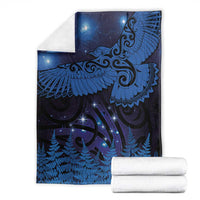 New Zealand Kea Bird Blanket Maori Tattoo and Silver Fern Matariki Style