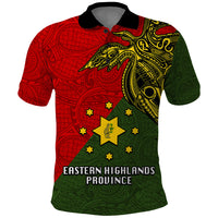 Papua New Guinea Eastern Highlands Province Polo Shirt PNG Birds Of Paradise Polynesian Arty Style LT03 Green - Polynesian Pride