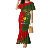 Custom Papua New Guinea Eastern Highlands Province Mermaid Dress PNG Birds Of Paradise Polynesian Arty Style LT03 Women Green - Polynesian Pride