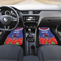 FAST Party Samoa Car Mats Ula Fala Teuila Polynesian Tapa Pattern LT03 Set 2pcs - Front Blue - Polynesian Pride