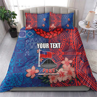 CHOGM FAST Samoa 2024 Bedding Set Samoan Tapa Tribal and Ornament Pattern with Hibiscus